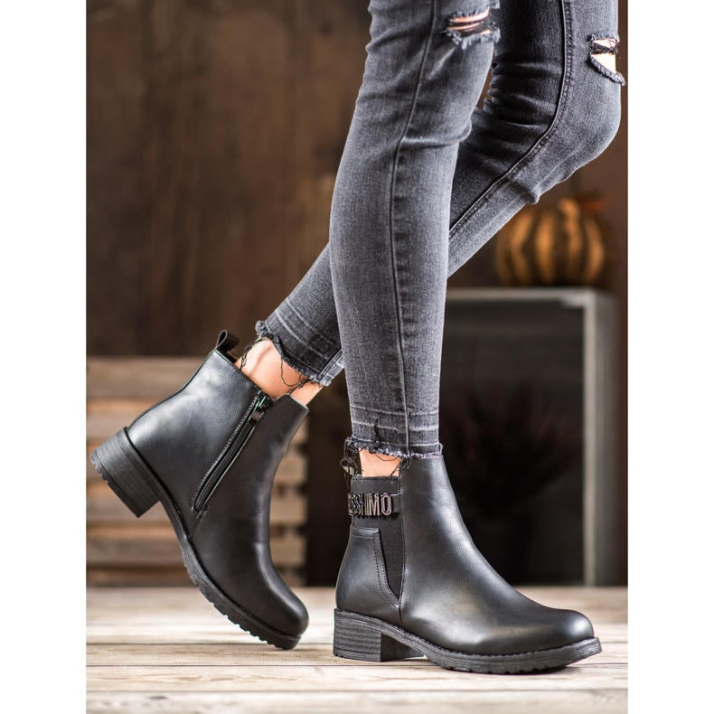 Super Me Stivali alla moda realizzati in ecopelle nero 1