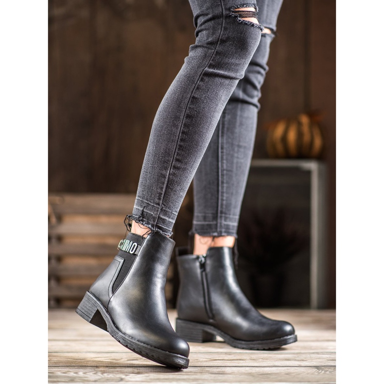 Super Me Stivali alla moda realizzati in ecopelle nero 2