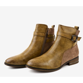 Stivali kaki con tacco piatto e fibbia 3332 cachi 2
