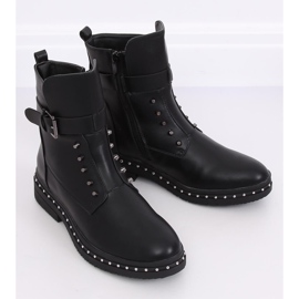 Stivali militari neri isolati neri 1946-9 Black nero 1