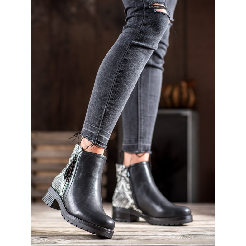 SHELOVET Lavoratori sulla piattaforma Snake Print nero 1