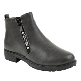 Stivali da donna piatti grigi XY-526 grigio 1