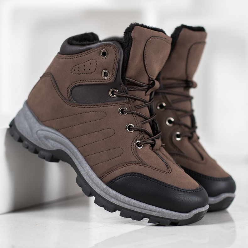 SHELOVET Trappers sportivi isolati marrone nero 2