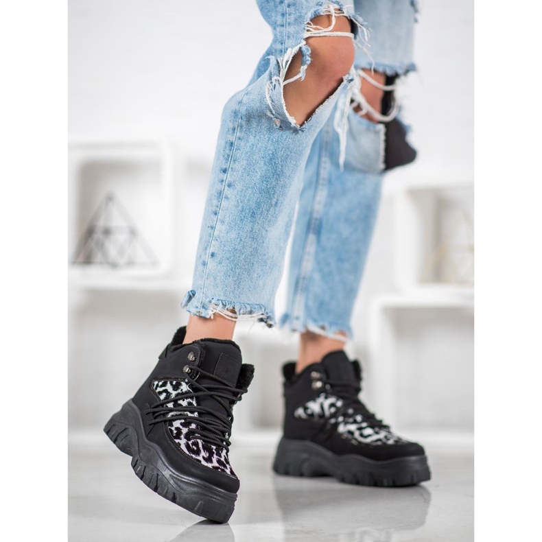 SHELOVET Sneakers con stampa leopardata nero 2