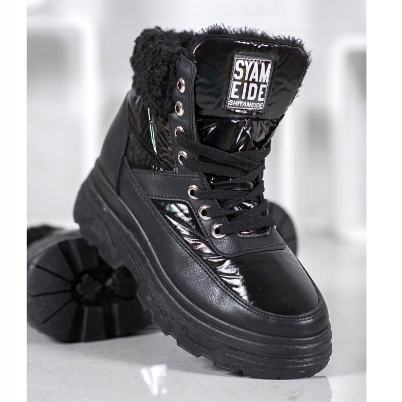 Bella Paris Sneakers Con Pelle Di Pecora nero 2
