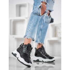 Bella Paris Sneakers con lacci alla moda nero 1