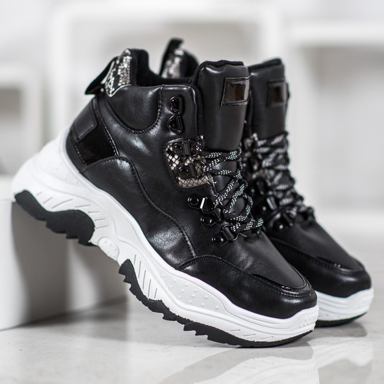 Bella Paris Sneakers con lacci alla moda nero 2