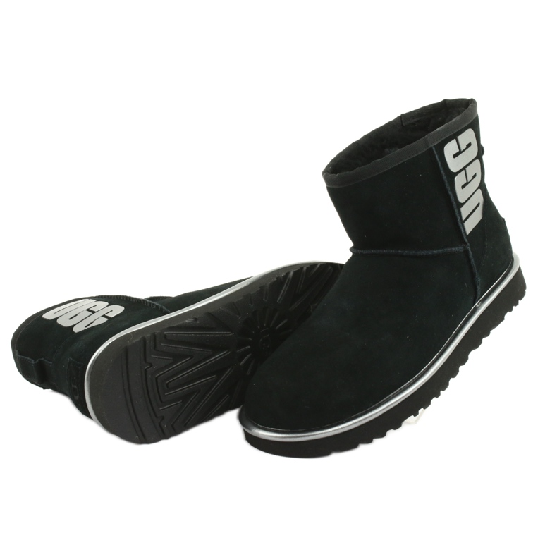 Ugg Classic Mini Ugg Logo in gomma W 1110087-BMT Scarpe nero grigio 4