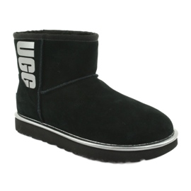 Ugg Classic Mini Ugg Logo in gomma W 1110087-BMT Scarpe nero grigio 1