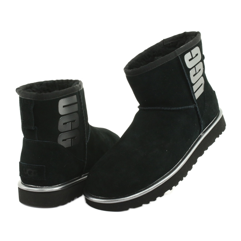 Ugg Classic Mini Ugg Logo in gomma W 1110087-BMT Scarpe nero grigio 3