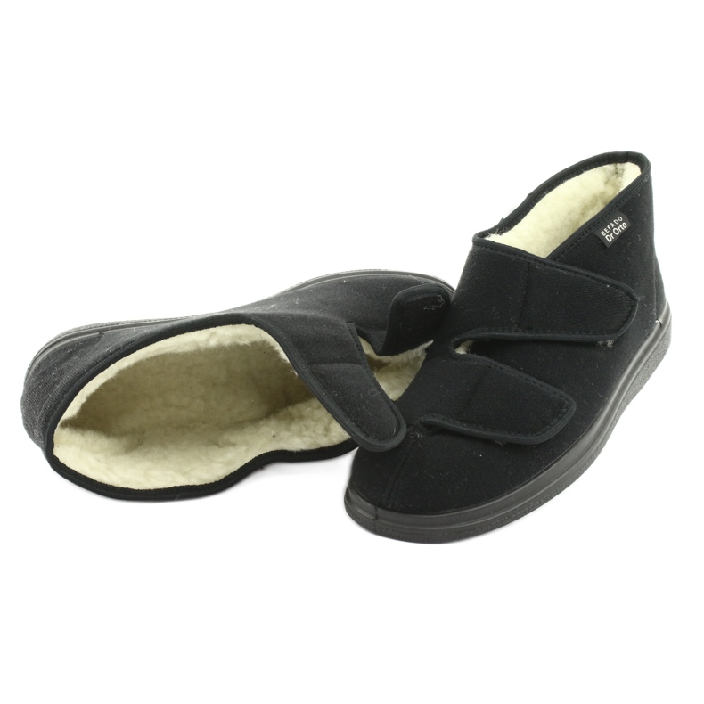 Dr.Orto Befado calde ciabatte da uomo con velcro, pu 986M011, nere nero 4