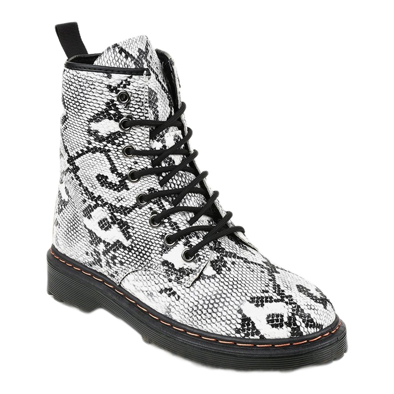 Stivali imbottiti Snake DJH01-1 bianco nero 1