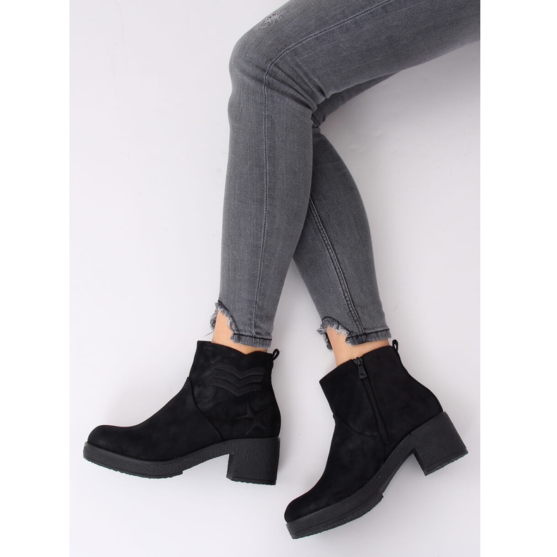 Stivali neri con tacco largo K1822701 Negro nero 1