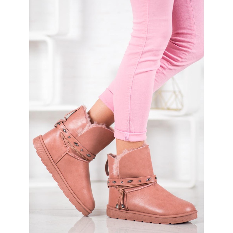 SHELOVET Mukluki Con Ecopelle rosa 2