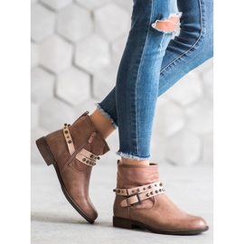 SHELOVET Stivaletti rosa con strass 1