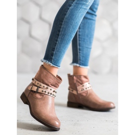 SHELOVET Stivaletti rosa con strass 2