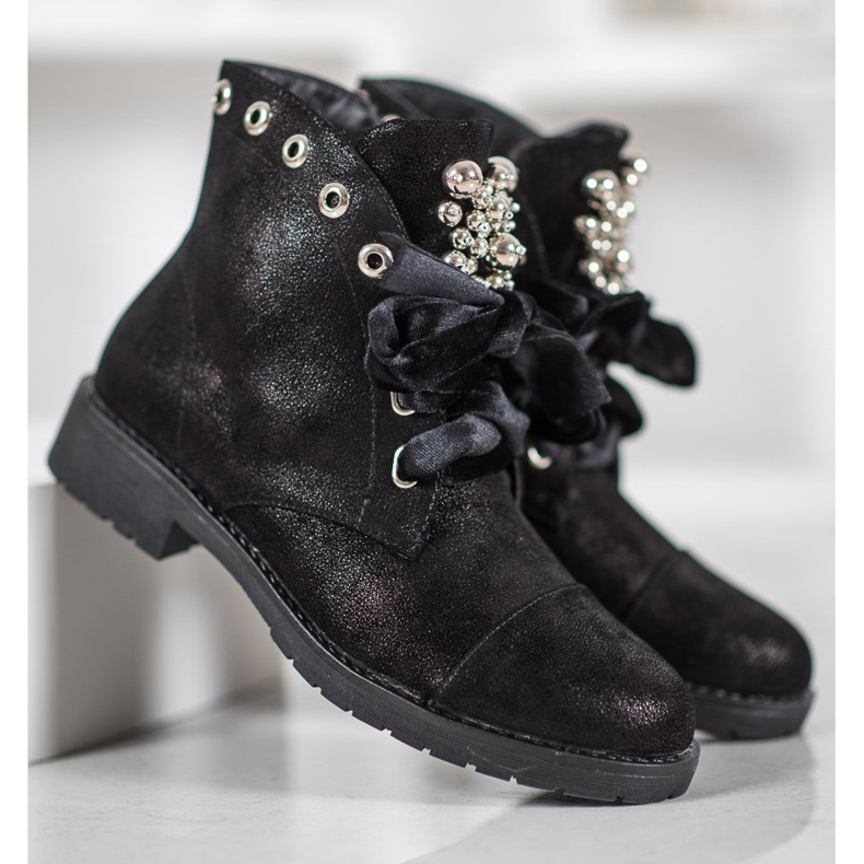 Bella Paris Stivali Con Un Fiocco Decorativo nero 1
