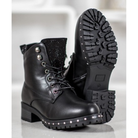 J. Star Operai neri con cristalli nero giallo 1