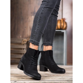 Stivali stringati sul post VINCEZA nero 1