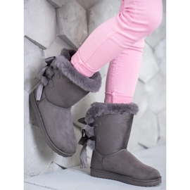 Mukluki alto con fiocchi grigio 1