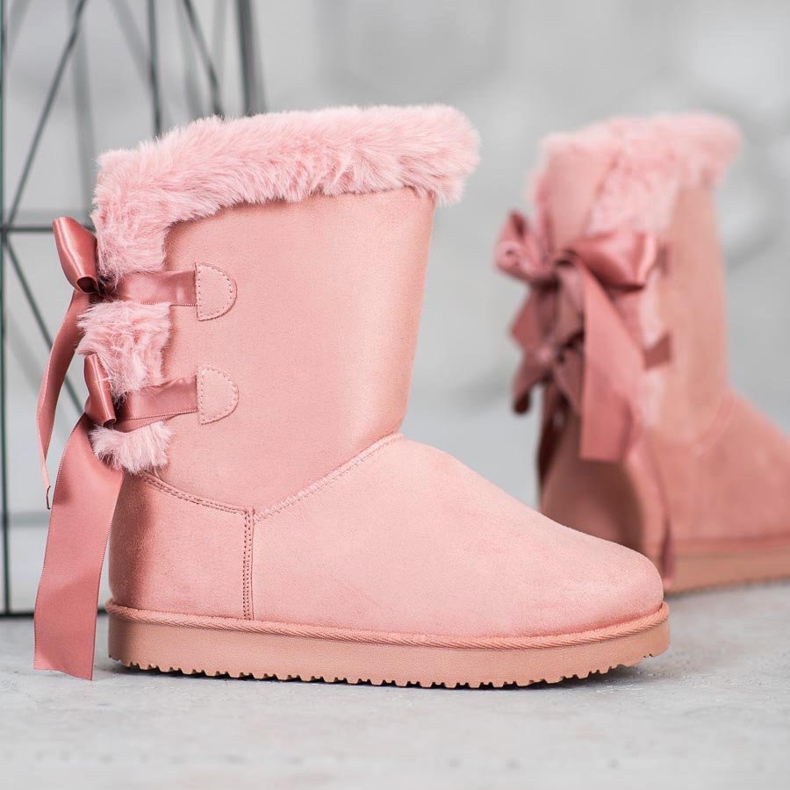 Mukluki alto con fiocchi rosa 1