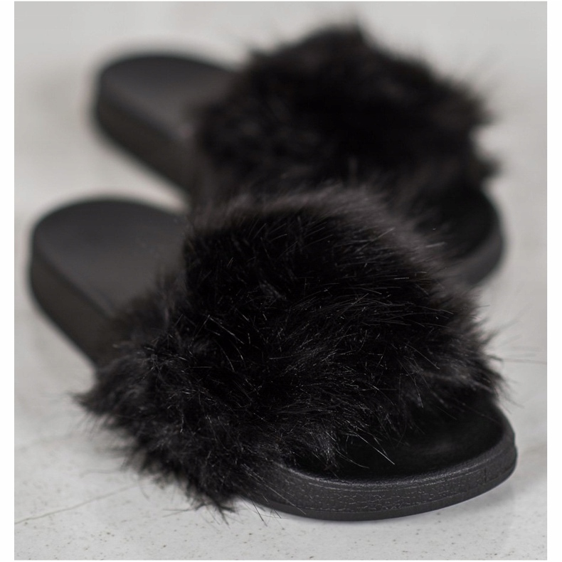 SHELOVET Pantofole In Gomma Con Pelliccia nero 1