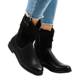 Stivali isolanti piatti neri da donna 2956 nero 1
