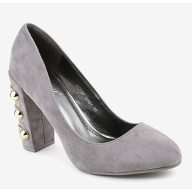Décolleté in camoscio grigio DD59P 1