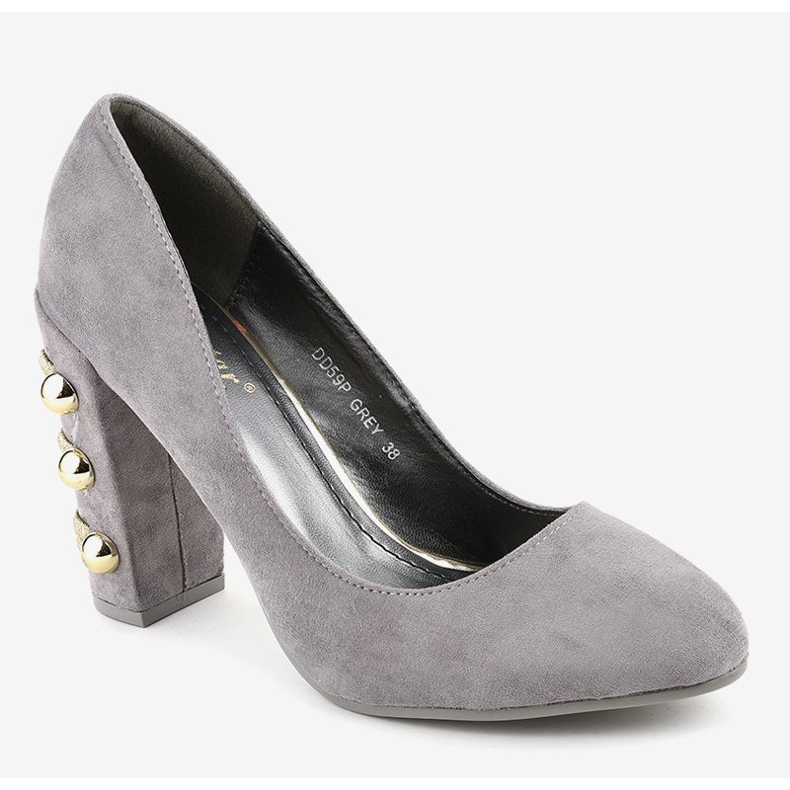 Décolleté in camoscio grigio DD59P 1