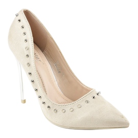 Décolleté beige su tacco NF-04 1