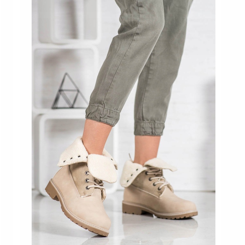 Super Me Stivali stringati beige 2