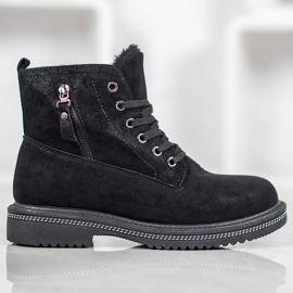 SHELOVET Trapper con glitter nero 2