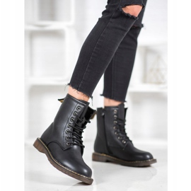 SHELOVET Trapper alla moda con ecopelle nero 1