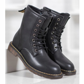 SHELOVET Trapper alla moda con ecopelle nero 2