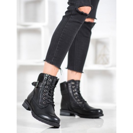 J. Star Stivaletti stringati con ecopelle nero 1