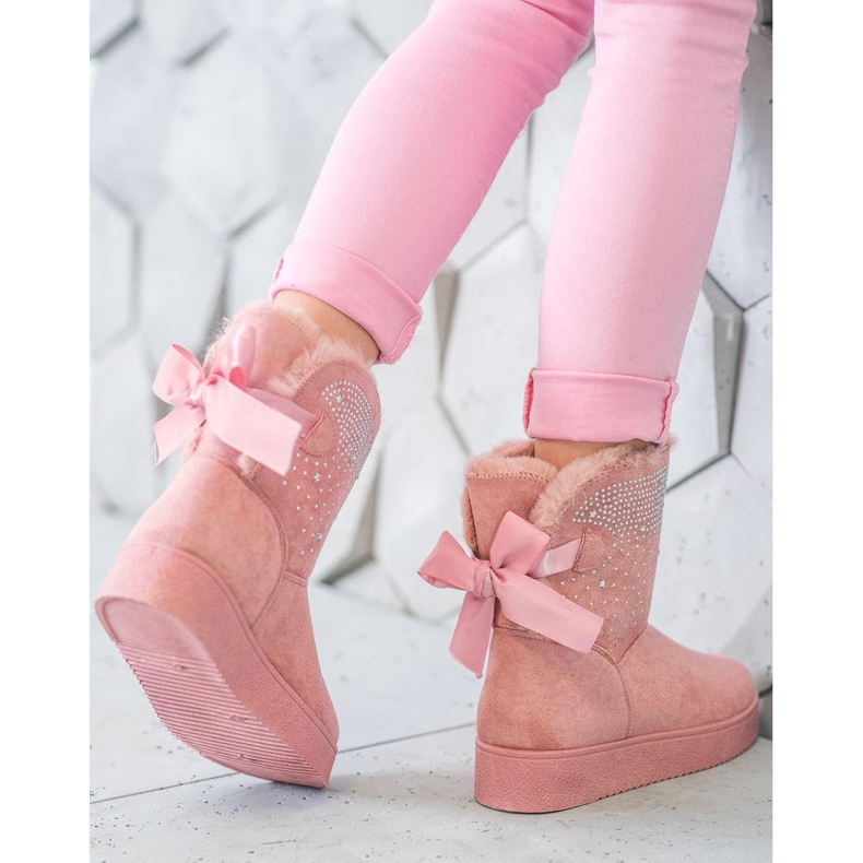 SHELOVET Mukluki con cristalli rosa 1