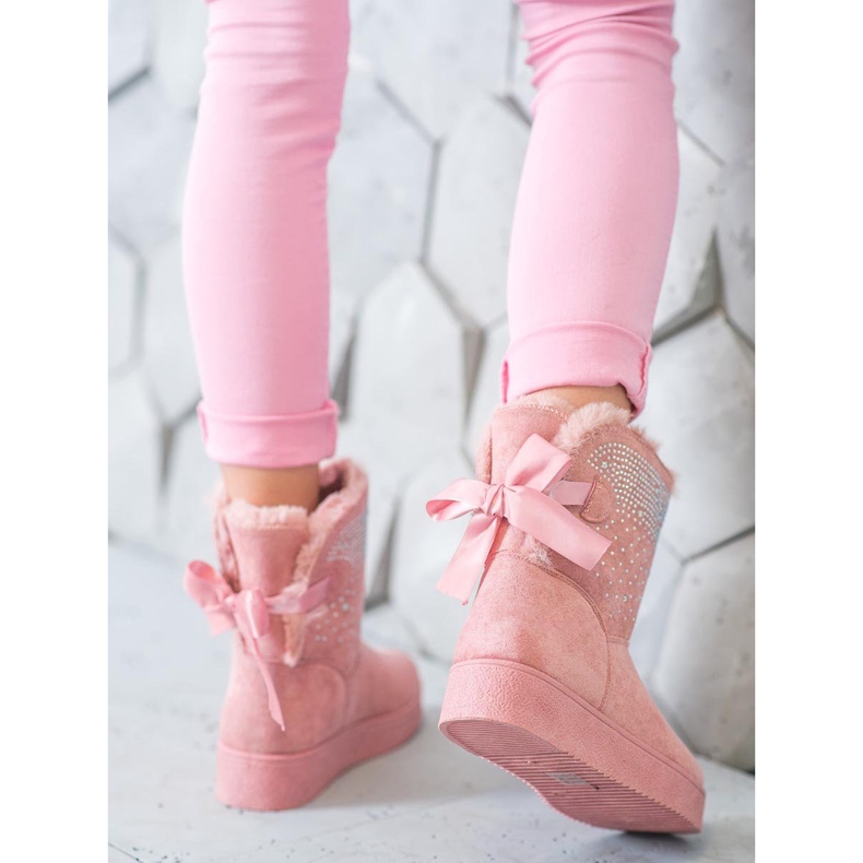 SHELOVET Mukluki con cristalli rosa 2