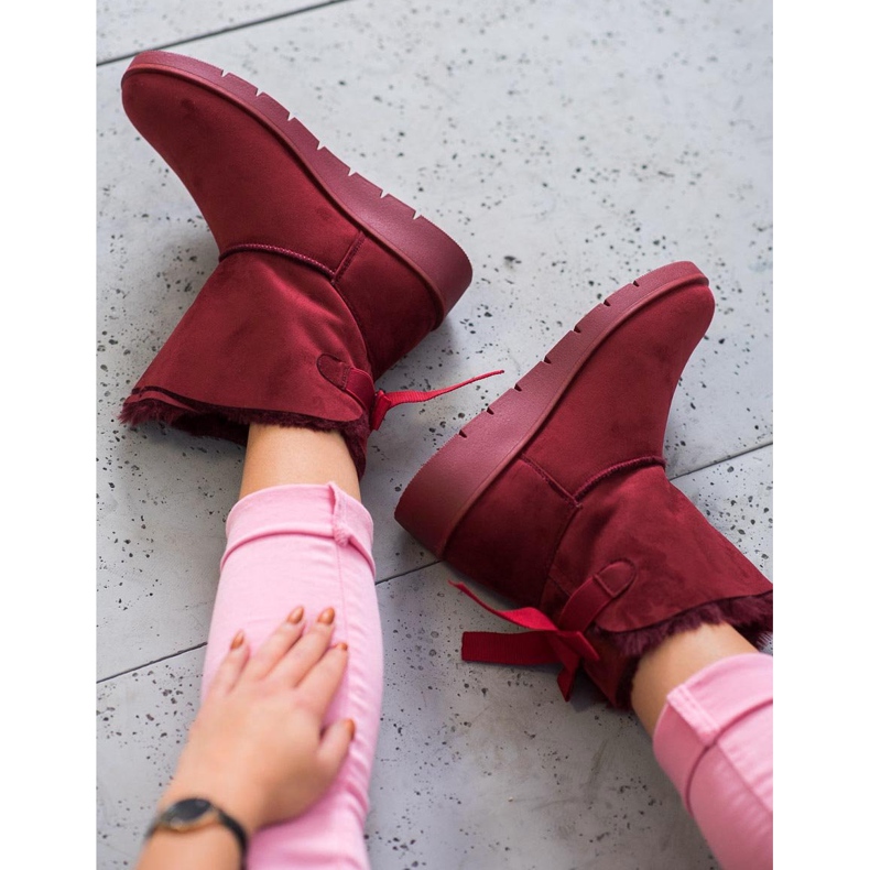 SHELOVET Mukluki marrone sulla piattaforma rosso 2