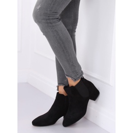 Stivaletti Chelsea neri con tacco largo B-6858 Black nero 2