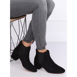 Stivaletti Chelsea neri con tacco largo B-6858 Black nero 1