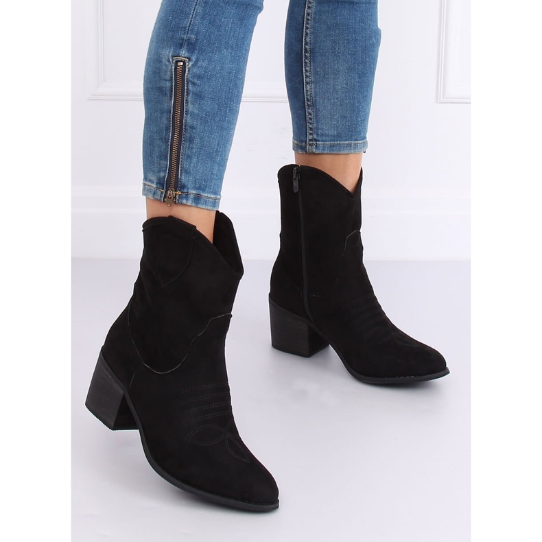 Stivali texani in camoscio neri 5689 Black nero 1