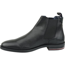Tommy Hilfiger Signature Stivali Chelsea in pelle M FM0FM02421 990 nero 1