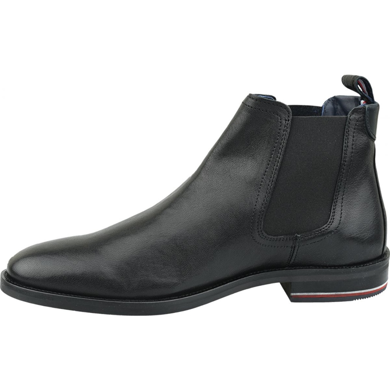 Tommy Hilfiger Signature Stivali Chelsea in pelle M FM0FM02421 990 nero 1