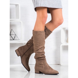 Super Mode Stivali beige classici marrone multicolore 1