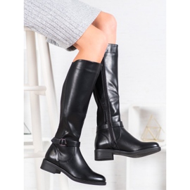 Ideal Shoes Stivali da equitazione classici nero 1