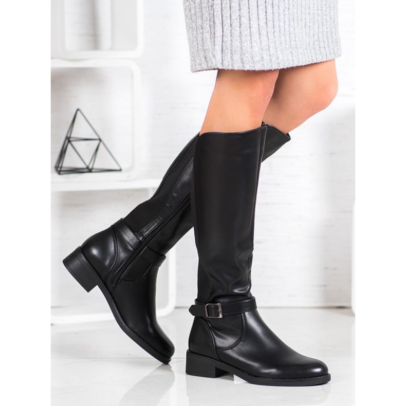 Ideal Shoes Stivali da equitazione classici nero 2