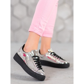 Corina Scarpe d'argento sulla piattaforma grigio 2