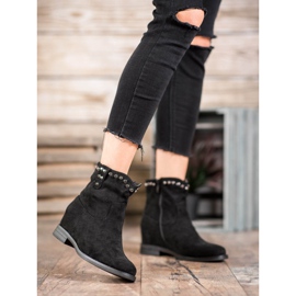 Ideal Shoes Stivali da cowboy caldi con jet nero 2