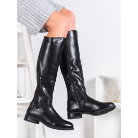 SHELOVET Stivali da equitazione comodi nero 2