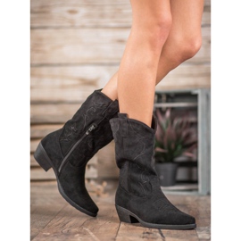Seastar Stivali texani slip-on con motivo nero 1
